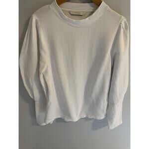 Rebecca Taylor White Puff Sleeve Blouse Women’s Medium Minimalist Chic Top